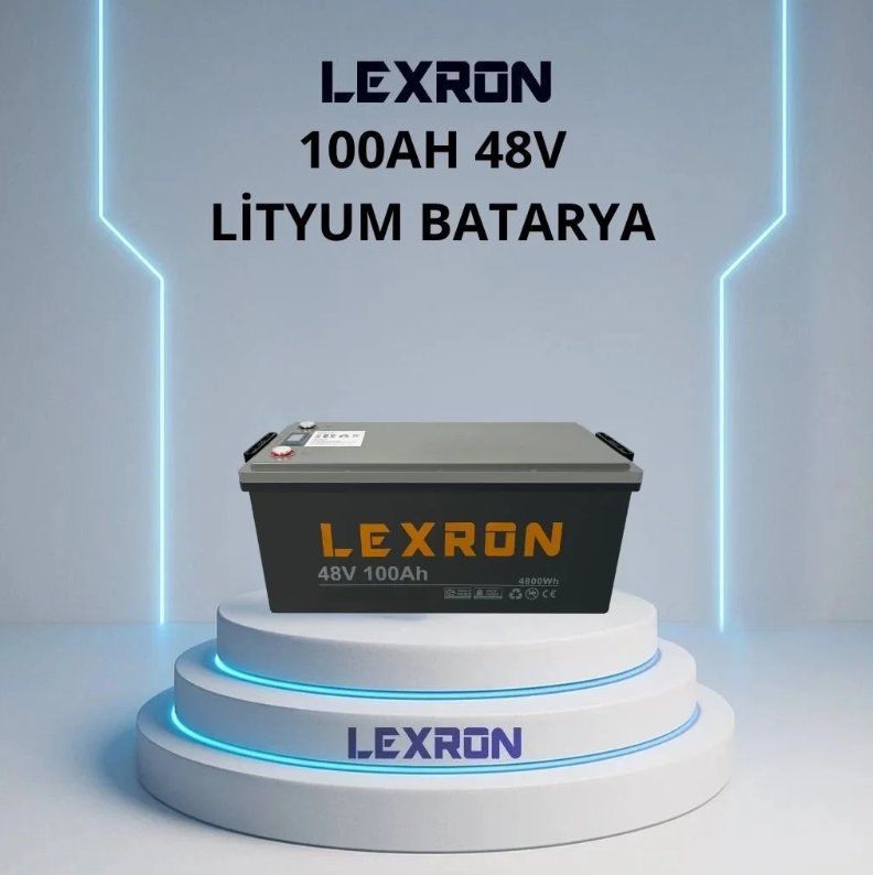 LEXRON - İnges 48 VOLT 100 AMPER LİTYUM AKÜ - 48 VOLT 100 AH LİFEPO4 BATARYA - güneş paneli aküsü