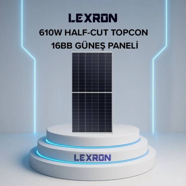 LEXRON - İnges 610 WATT MONOKRİSTAL HALF-CUT TOPCON 16 BB GÜNEŞ PANELİ - A+ KALİTE