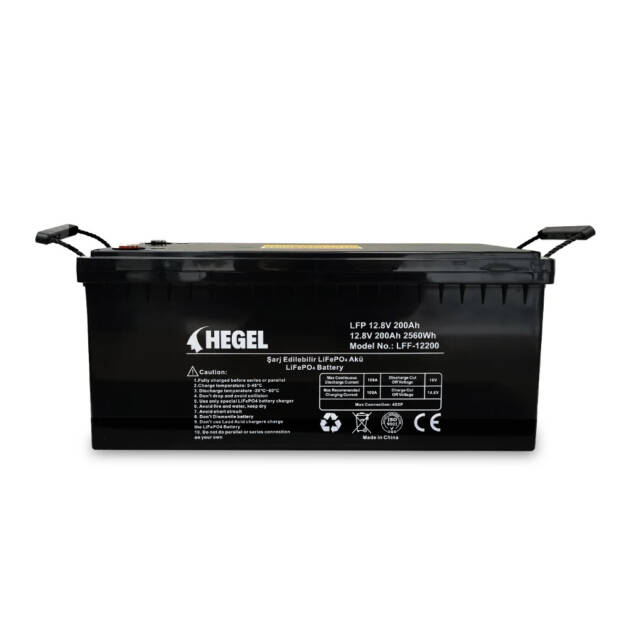 HEGEL - İnges 12.8 VOLT 200 AMPER LİTYUM AKÜ - 12 VOLT 200 AH LİFEPO4 BATARYA - LFF-12200