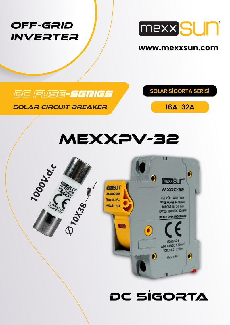 Mexxsun - İnges 16 Amper DC Sigorta ve Yuvası kutusu 1000 volt - Görsel 2